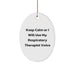Funny Respiratory Therapist Gifts, 'Keep Calm Or I Will Use My Respiratory Therapist Voice' Oval Ornament, Christmas Unique Gifts from Friends to Respiratory Therapist - Image 1