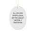 Firefighter Christmas Unique Gifts from Men for Firefighter Friends - 'All Men Are Created Equal But The Coolest Become A Firefighter' Oval Ornament, White, 3.25" - Image 1