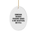 Comedian Gifts for Men, Funny Oval Ornament, 'Comedian Because Freaking' genius Is Not An Official Job Title.' Quote, White, 3.25'' Tall, Christmas Unique Gifts from Friends - Image 1