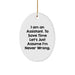 Funny Assistant Gifts from Friends for Christmas - I Am An Assistant. To Save Time Let's Just Assume I'm Never Wrong. Oval Ornament - Image 1