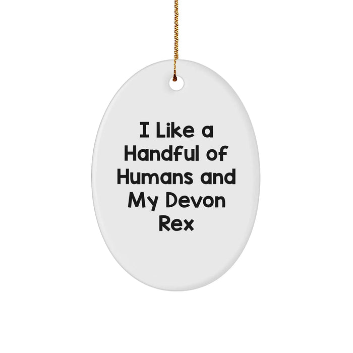 Devon Rex Cat's Feline Friend Christmas Ornament Oval Ornament Gifts from Friends to Family, Gifts for Cat Lovers - Image 1
