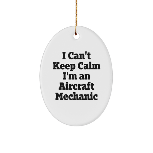 Aircraft Mechanic Oval Ornament - I Can't Keep Calm I'm An Aircraft Mechanic Funny Gift for Christmas - Image 1