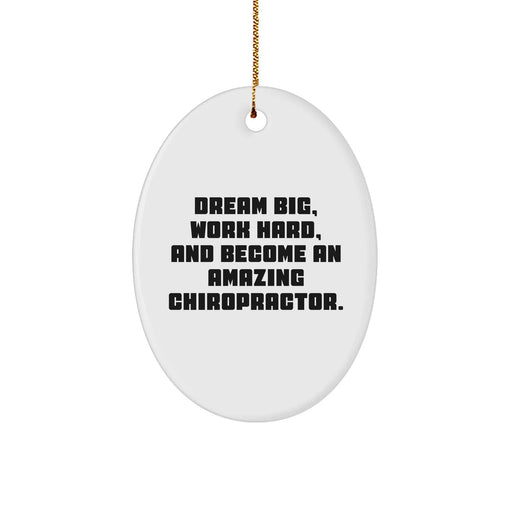 Chiropractor Gifts from Friends for Christmas - Dream Big Oval Ornament - Image 1