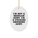 Funny Aunt Gifts from Men - 'I'm Not A Regular Aunt. I'm A F--king Awesome Aunt.' Oval Ornament for Christmas - Image 1