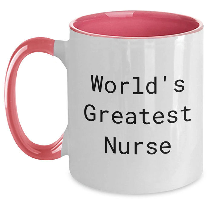 Funny Nurse Gifts from Friends, Unique World's Greatest Nurse Two Tone Coffee Mugs for Mom's Day, Gifts for Nurses, Funny Quotes Gifts from Women - Main