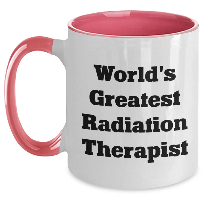 Funny Radiation Therapist Gifts from Men to Radiation Therapist - World's Greatest Two Tone Coffee Mug for Father's Day - Main