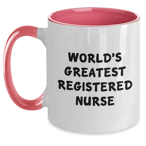 Funny Gifts from Friends and Family for the World's Greatest Registered Nurse Two Tone Coffee Mug, Mother's Day Unique Gifts - Main