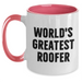 Funny Roofer Gifts from Men to World's Greatest Roofer on Mother's Day Two Tone Coffee Mug - Main