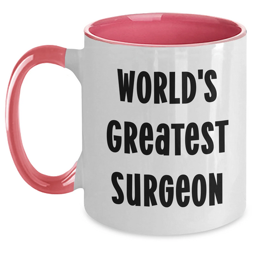 Funny Surgeon Gifts - World's Greatest Surgeon Two Tone Coffee Mug for Mother's Day - Gifts from Men to Women, Friends, and Family - Main