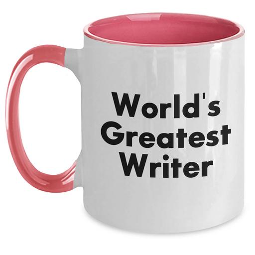 Funny Writer Gifts from Family, Inspirational Two Tone Coffee Mug, 'World's Greatest Writer' Quote, Father's Day Unique Gifts for Men - Main