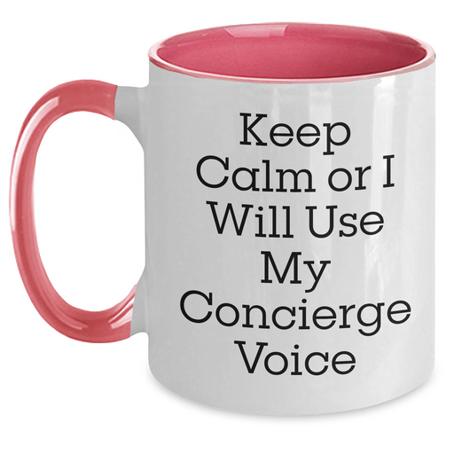 Keep Calm Concierge Voice Funny Two Tone Coffee Mug Gifts from Friends to Family - Main
