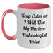 Funny Nuclear Technologist Gifts from Men for Him - Keep Calm Or I Will Use My Nuclear Technologist Voice Two Tone Coffee Mug, Father's Day Unique Gifts - Main