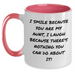 Aunt Humor Gifts from Family - I Smile Because You Are My Aunt, Funny Two Tone Coffee Mug for Her on Father's Day - Main
