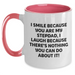 Funny Stepdad Gifts, I Smile Because You Are My Stepdad, Unique Two Tone Coffee Mugs for Dad from Family, Father's Day Unique Gift Ideas - Main