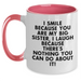 Funny Big Sister Gifts for Her - I Smile Because You Are My Big Sister, Unique Father's Day Mug for Her, Two Tone Coffee Mug, Gifts from Family for Big Sister - Main