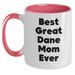 Best Great Dane Mom Ever - Two Tone Coffee Mug | Great Dane Dog Gifts | Funny Great Dane Mom Gifts for Father's Day Unique Gifts from Daughter - Main