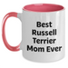 Cute Best Russell Terrier Mom Ever Two Tone Coffee Mug Gifts for Russell Terrier Dog Lovers Fathers Day Unique Gifts from Daughter or Son - Main