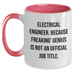 Electrical Engineer Funny Gifts, Two Tone Coffee Mug for Dad, 'Electrical Engineer. Because Freaking' genius Is Not An Official Job Title.' Quote, Gifts from Family, Gifts for Men - Main
