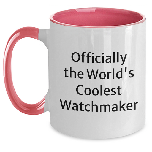 Watchmaker Gifts, Funny Quote, Officially The World's Coolest Watchmaker, Two Tone Coffee Mug, Gifts from Men, Unique Father's Day Unique Gifts for Watchmaker - Main