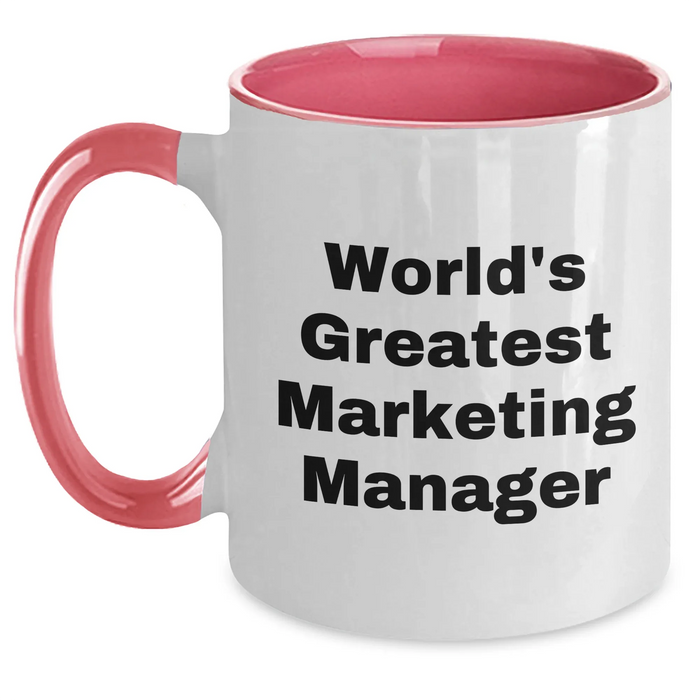 Funny World's Greatest Marketing Manager Gifts for Her, Unique Two Tone Coffee Mug for Marketing Manager, Mother's Day Unique Gifts from Family - Main