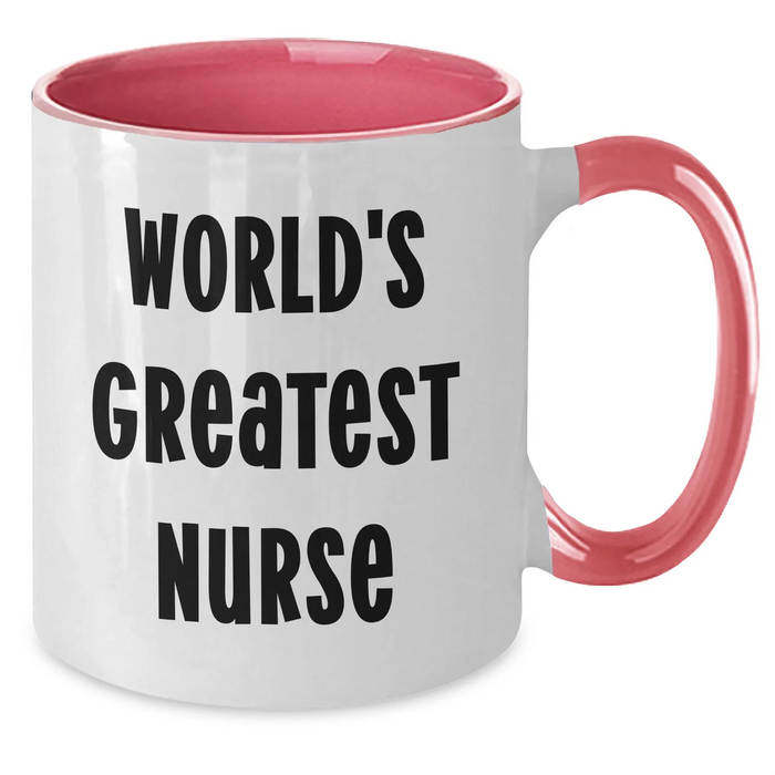Funny Nurse Quote World's Greatest Nurse Two Tone Coffee Mug Gifts from Family for Mother's Day - Additional