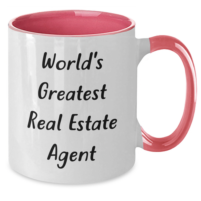 World's Greatest Real Estate Agent Funny Quote Two Tone Coffee Mugs Gifts from Men to Real Estate Agent, Unique Father's Day Unique Gifts for Real Estate Agent - Additional
