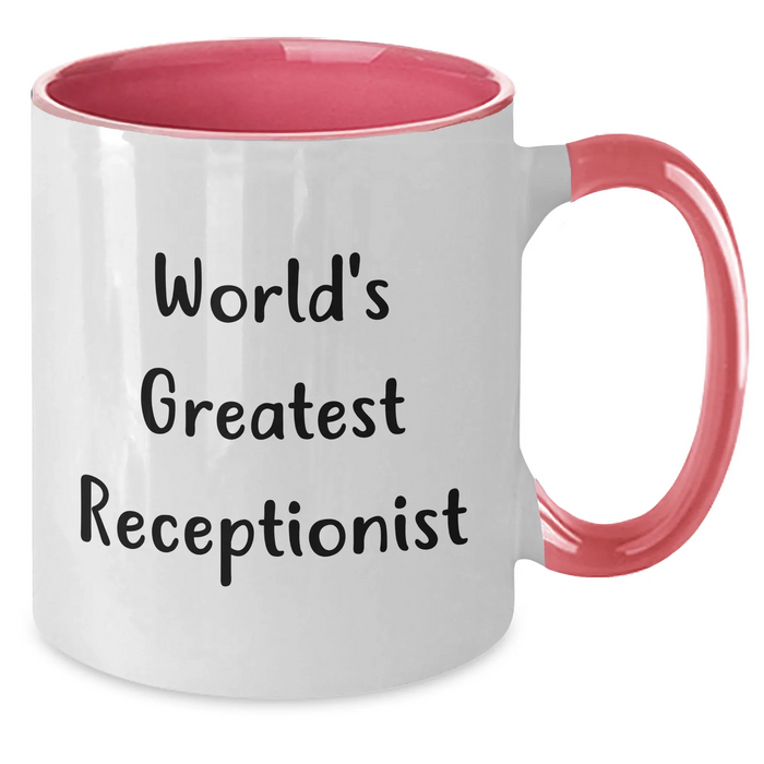 Funny World's Greatest Receptionist Two Tone Coffee Mugs, Gifts from Men, Gifts for Receptionist, Perfect for Father's Day - Additional