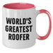 Funny Roofer Gifts from Men to World's Greatest Roofer on Mother's Day Two Tone Coffee Mug - Additional
