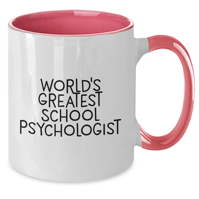Funny School Psychologist Gifts from Men - World's Greatest Two Tone Coffee Mug for Father's Day - 'World's Greatest' Quote - Additional