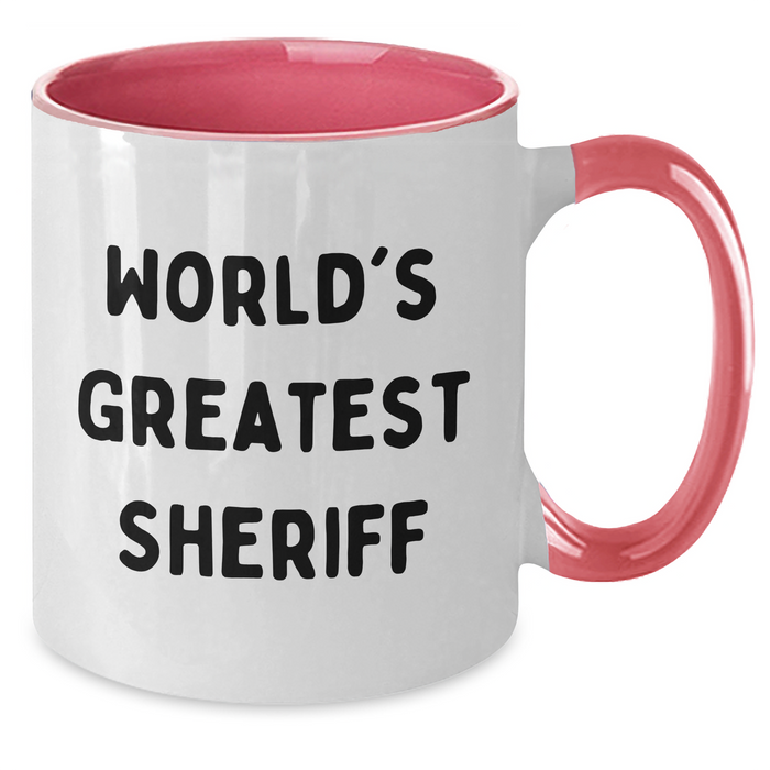 World's Greatest Sheriff Funny Sheriff Gifts for Men Father's Day Two Tone Coffee Mug - Additional