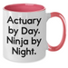 Funny Actuary Gifts from Men, Actuary By Day. Ninja By Night. Two Tone Coffee Mugs for Actuary, Father's Day Unique Gifts - Additional