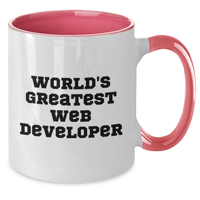 Funny Web Developer Gifts, World's Greatest Web Developer Two Tone Coffee Mug, Perfect for Father's Day - Additional