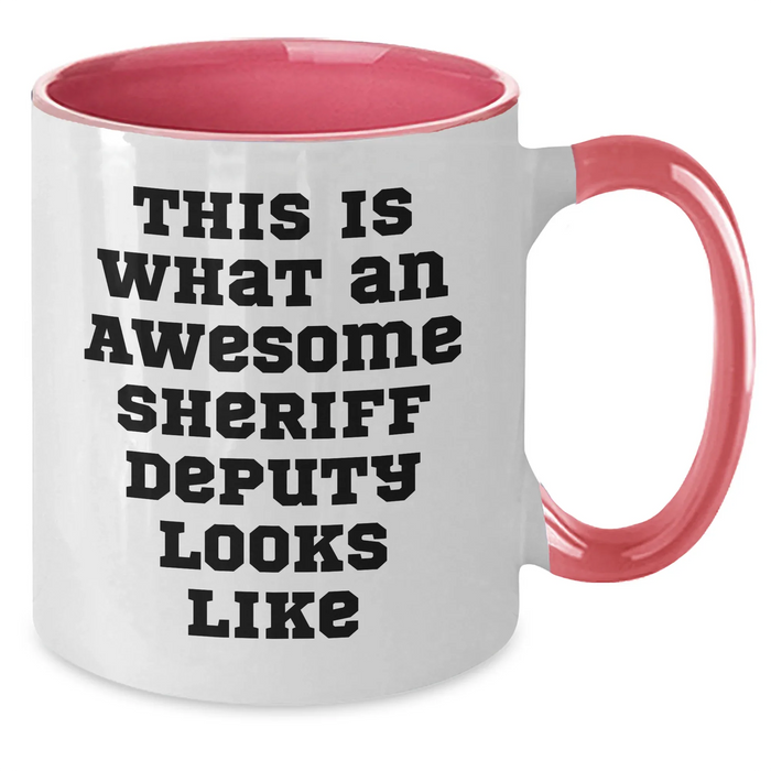 Funny Sheriff Deputy Gifts from Men - Sheriff Deputy Two Tone Coffee Mug for Father's Day - Additional