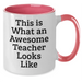 Funny Teacher Gifts for Students - 'This Is What An Awesome Teacher Looks Like' Two Tone Coffee Mug, Gifts from Men to Teachers, Perfect for Father's Day - Additional