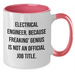 Electrical Engineer Funny Gifts, Two Tone Coffee Mug for Dad, 'Electrical Engineer. Because Freaking' genius Is Not An Official Job Title.' Quote, Gifts from Family, Gifts for Men - Additional