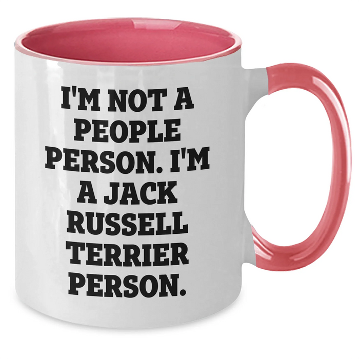 Funny Jack Russell Terrier Dog Lover Gifts from Friends for Dad's Unique Two Tone Coffee Mug - Additional
