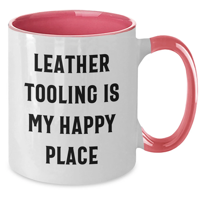 Funny Leather Tooling Gifts from Friends - Two Tone Coffee Mug for Men, Women, Leather Tooling Enthusiasts, and Graduation Unique Gifts - Additional