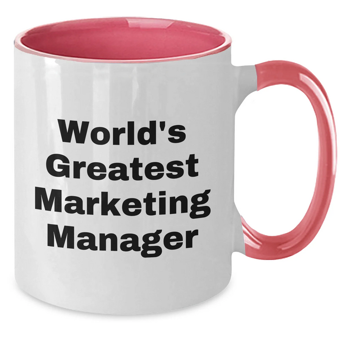 Funny World's Greatest Marketing Manager Gifts for Her, Unique Two Tone Coffee Mug for Marketing Manager, Mother's Day Unique Gifts from Family - Additional