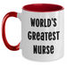 Funny Nurse Quote World's Greatest Nurse Two Tone Coffee Mug Gifts from Family for Mother's Day - Main