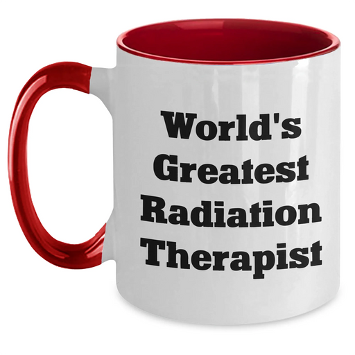 Funny Radiation Therapist Gifts from Men to Radiation Therapist - World's Greatest Two Tone Coffee Mug for Father's Day - Main
