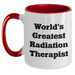 Funny Radiation Therapist Gifts from Men to Radiation Therapist - World's Greatest Two Tone Coffee Mug for Father's Day - Main