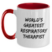 Funny World's Greatest Respiratory Therapist Gifts for Men, Women, Coworkers, Family - Two Tone Coffee Mug for Graduation - Main
