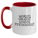 Funny School Psychologist Gifts from Men - World's Greatest Two Tone Coffee Mug for Father's Day - 'World's Greatest' Quote - Main
