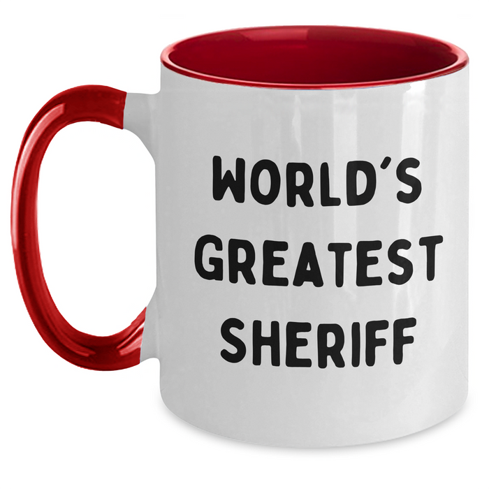 World's Greatest Sheriff Funny Sheriff Gifts for Men Father's Day Two Tone Coffee Mug - Main