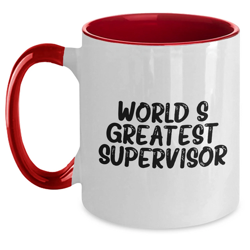 Funny World's Greatest Supervisor Gifts for Her from Family, Unique Two Tone Coffee Mugs for Women, Mother's Day Unique Gifts for Supervisor - Main