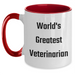 World's Greatest Veterinarian Funny Quote Two Tone Coffee Mug Gifts from Men to Veterinarian Friends, Unique Mother's Day Ideas - Main