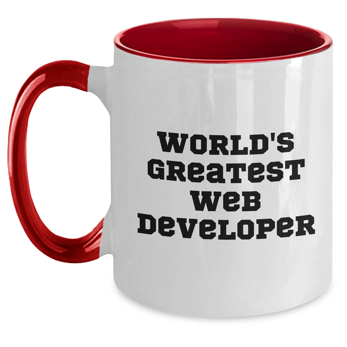 Funny Web Developer Gifts, World's Greatest Web Developer Two Tone Coffee Mug, Perfect for Father's Day - Main