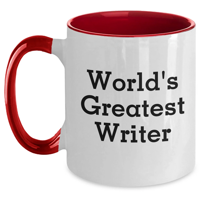 Funny Writer Gifts from Dad - 'World's Greatest Writer' Two Tone Coffee Mug for Him, Unique Father's Day Unique Gift for Men - Main