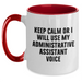Funny Administrative Assistant Gifts for Dad - Keep Calm Or I Will Use My Voice Mugs, Unique Two Tone Coffee Mugs for Men, Father's Day Unique Gifts from Family - Main