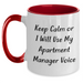 Funny Apartment Manager Mug, Keep Calm Gifts from Friends for Apartment Managers, Unique Father's Day Unique Gifts for Him, Two Tone Coffee Mug - Main